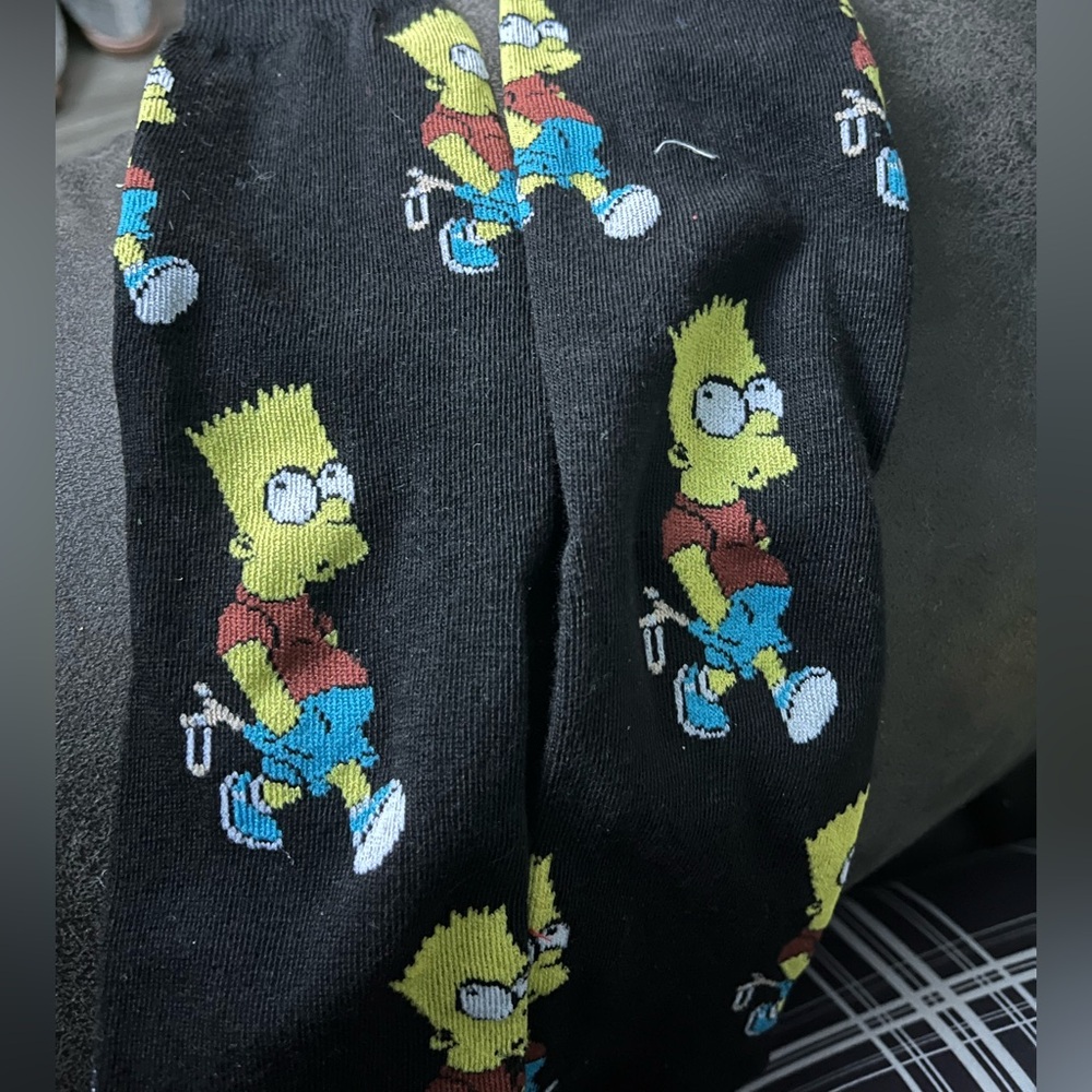 🌵 The Simpsons Black Socks with Cartoon Character Design.NWOT